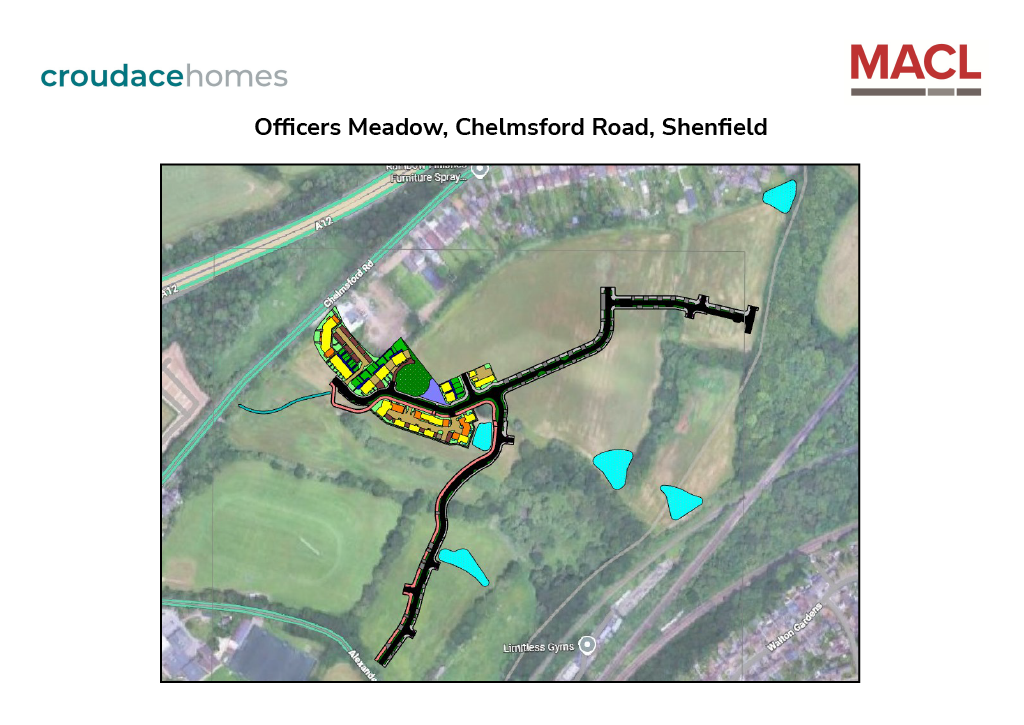 Plans for Officers Meadow, Chelmsford Road, Shenfield